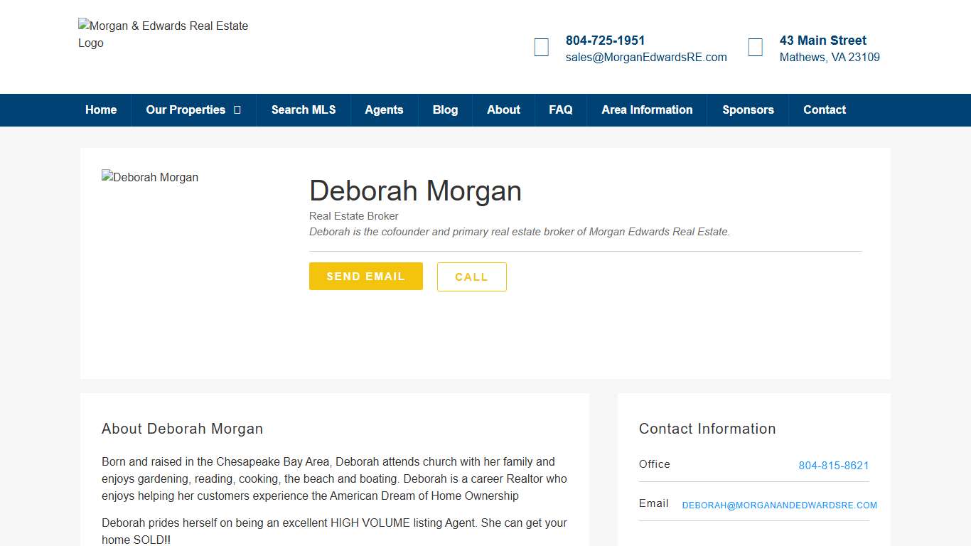 Deborah Morgan - Morgan and Edwards Real Eastate